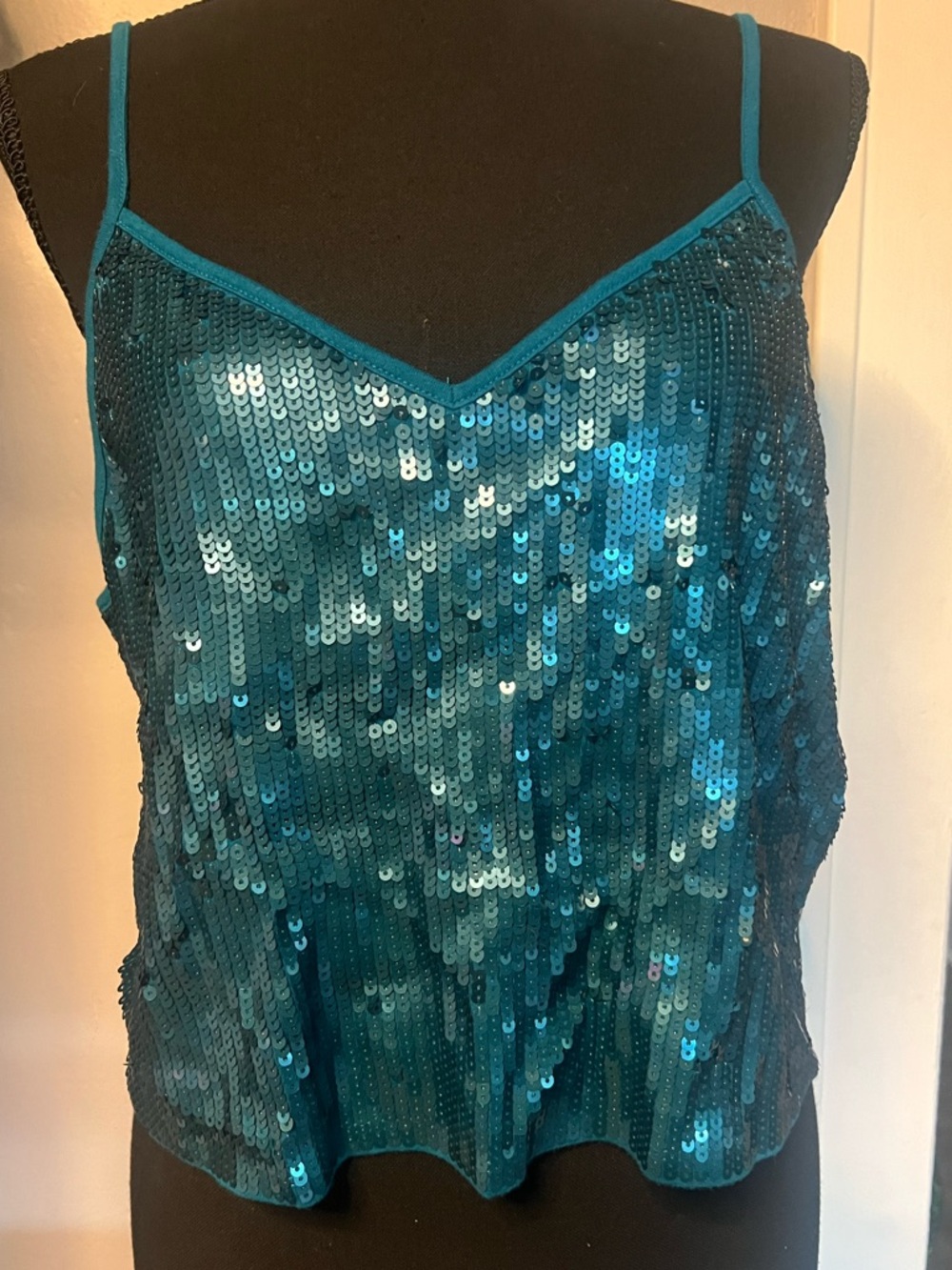 Express Teal Sequin Camisole Tank